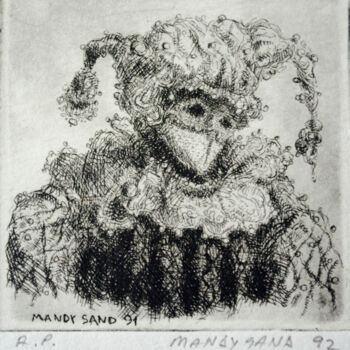 Printmaking titled "Clown" by Mandy Sand, Original Artwork, Engraving