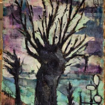 Peinture intitulée "Trees" par Mandy Sand, Œuvre d'art originale, Huile