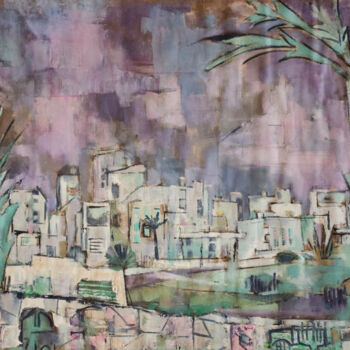 Painting titled "View of  Acre" by Mandy Sand, Original Artwork, Oil