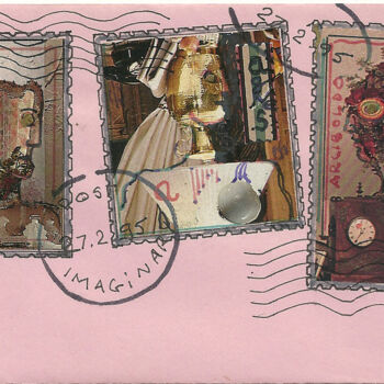 图画 标题为“Envelop and stamps…” 由Mandy Sand, 原创艺术品, 墨