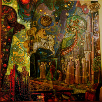 Painting titled "Garden of Eden" by Mandy Sand, Original Artwork, Pastel