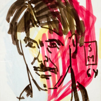 Painting titled "Self portrait 1964_1" by Mandy Sand, Original Artwork, Watercolor