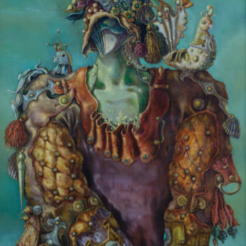 Malerei mit dem Titel "Apollo" von Mandy Sand, Original-Kunstwerk, Öl