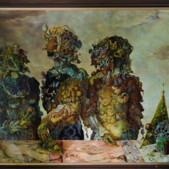 Malarstwo zatytułowany „Three Characters” autorstwa Mandy Sand, Oryginalna praca, Olej