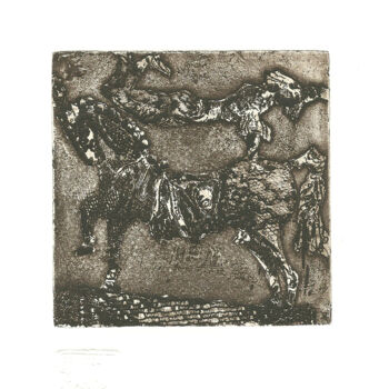 Printmaking titled "Acrobat rider" by Mandy Sand, Original Artwork, Engraving