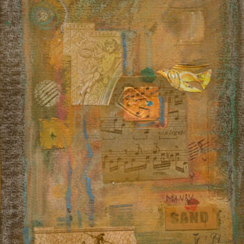 Collages intitulée "Musical notes" par Mandy Sand, Œuvre d'art originale, Autre