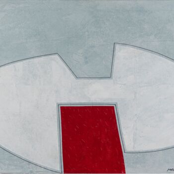 Painting titled "Forma blanca sobre…" by Manel Marzo-Mart, Original Artwork, Acrylic Mounted on Wood Stretcher frame