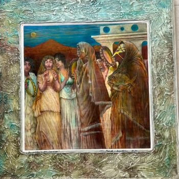 Pittura intitolato "Begraebnis der Sard…" da Manfred Beck-Arnstein, Opera d'arte originale, Matita Montato su Pannello di le…