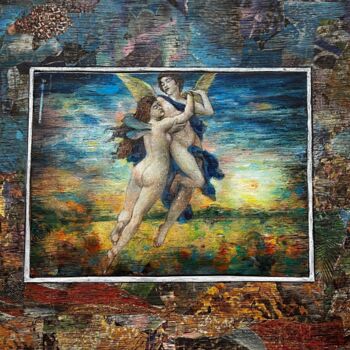 "Amor und Psyche" başlıklı Tablo Manfred Beck-Arnstein tarafından, Orijinal sanat, Kalem Ahşap panel üzerine monte edilmiş