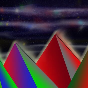数字艺术 标题为“Pyramiden für jeder…” 由Manfred Hoppe, 原创艺术品, 数字油画