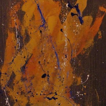 Painting titled "Gold and copper" by Manfred Ruehrich, Original Artwork, Acrylic