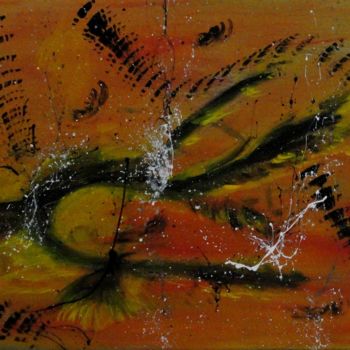 Painting titled "Marks and points" by Manfred Ruehrich, Original Artwork, Acrylic