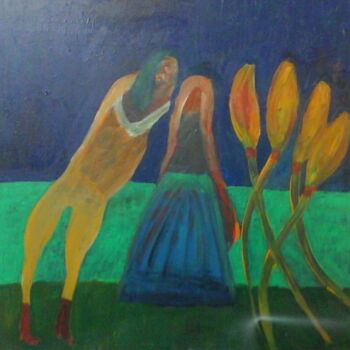 Ζωγραφική με τίτλο "la danza dei fiori" από Mangani', Αυθεντικά έργα τέχνης, Ακρυλικό