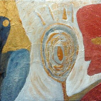 Pittura intitolato "la trasformazione d…" da Mangani', Opera d'arte originale, Acrilico Montato su Pannello di legno