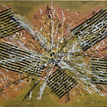 Pittura intitolato "Reflets doré" da Pascal Mangeot, Opera d'arte originale, Acrilico
