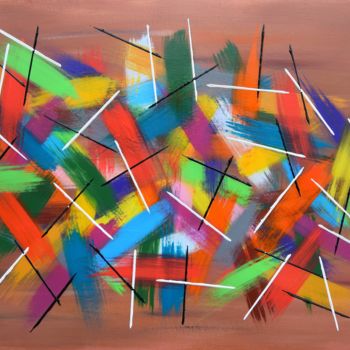 Malerei mit dem Titel "Coloriage" von Pascal Mangeot, Original-Kunstwerk, Acryl