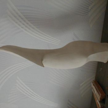 Sculpture titled "pingouin" by Michel Mangon, Original Artwork, Ceramics