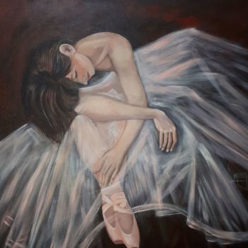 Картина под названием "La Ballerine Rose" - Manino, Подлинное произведение искусства, Акрил Установлен на Деревянная рама дл…
