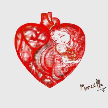 Arts numériques intitulée "Mother's Heart" par Manisan, Œuvre d'art originale, Peinture numérique