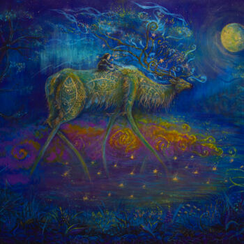 Картина под названием "Lights of the inner…" - Мария Кужелевич (Manitoart), Подлинное произведение искусства, Акрил