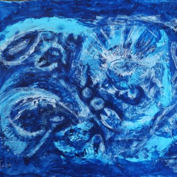 Schilderij getiteld "angel in the sky" door Manitoba, Origineel Kunstwerk, Acryl