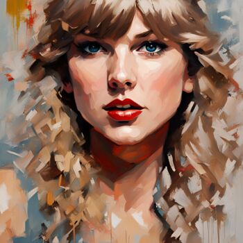 Digitale Kunst getiteld "Taylor Swift" door Mankdhani, Origineel Kunstwerk, AI gegenereerde afbeelding