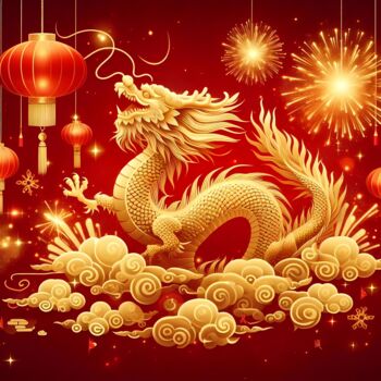 Digital Arts με τίτλο "Chinese New Year 20…" από Mankdhani, Αυθεντικά έργα τέχνης, Εικόνα που δημιουργήθηκε με AI