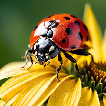 Photography titled "Ladybug Tales on a…" by Mankdhani, Original Artwork, Digital Photography