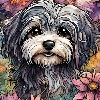 Digital Arts titled "Cute Havanese Dog i…" by Mankdhani, Original Artwork, AI generated image