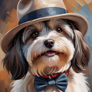 Digital Arts titled "Cute Havanese Dog W…" by Mankdhani, Original Artwork, AI generated image