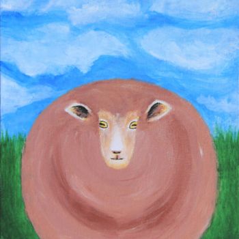 Pittura intitolato "Pink Sheep" da Mandy Leung, Opera d'arte originale, Olio