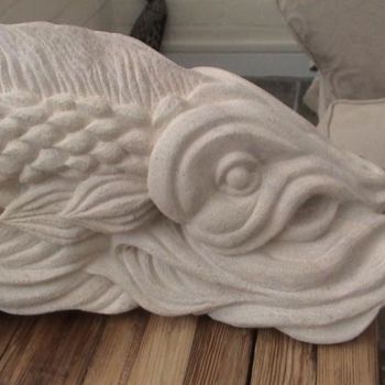 Sculpture intitulée "Ancient Fish" par Man Of Stone, Œuvre d'art originale