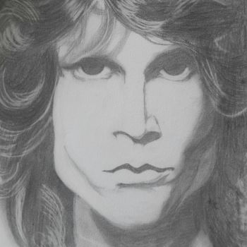 Dessin intitulée "Jim Morrison" par Manoj Chakma, Œuvre d'art originale, Crayon