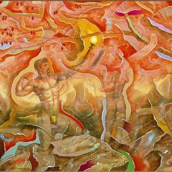 Peinture intitulée "Pastorale: Prometeo" par Manolo Yanes, Œuvre d'art originale