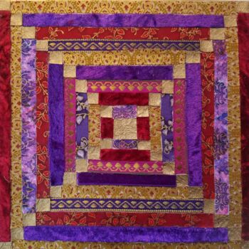 Textilkunst mit dem Titel "Kaléidoscope" von Manon, Original-Kunstwerk, Collagen