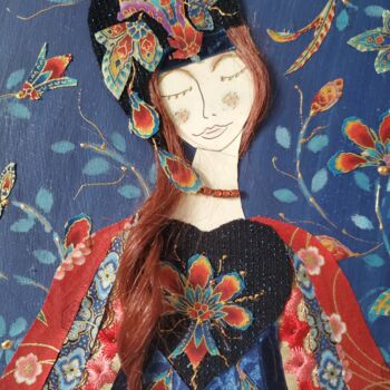 Textielkunst getiteld "MARIANNE" door Manon, Origineel Kunstwerk, Stof