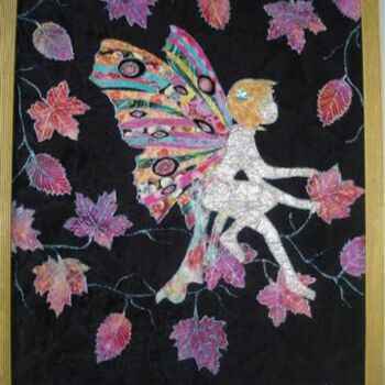 Art textile intitulée "Cache-cache avec Ch…" par Manon, Œuvre d'art originale, Tissu