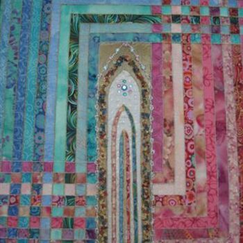 Art textile intitulée "Le jardin des cande…" par Manon, Œuvre d'art originale, Tissu