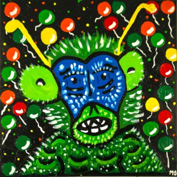 Peinture intitulée "Simia insectum" par Manon Dion, Œuvre d'art originale, Acrylique