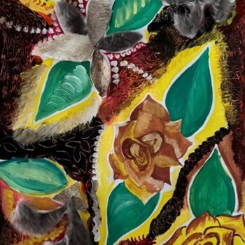 Dibujo titulada "Fleurs Sombres" por Manon Horrigue, Obra de arte original, Gouache
