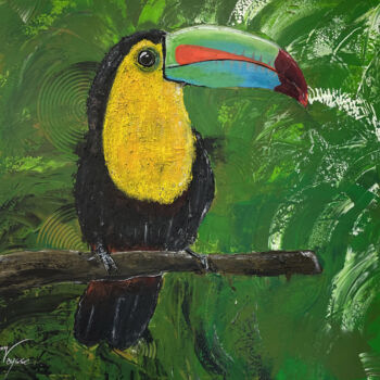 Peinture intitulée "Le toucan" par Manon Vaysse, Œuvre d'art originale, Acrylique