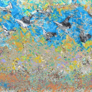Arte digital titulada "Water Splashes" por Manos Chronakis, Obra de arte original, Pintura Digital