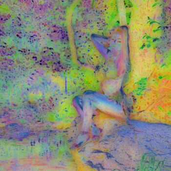 Digital Arts titled "Dreamy Forest Woman…" by Manos Chronakis, Original Artwork, Digital Painting