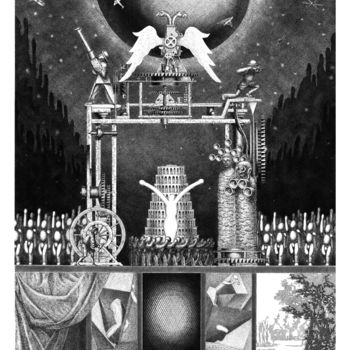 Rysunek zatytułowany „THEATRUM ORBIS MMXV…” autorstwa David Manoukian, Oryginalna praca, Atrament