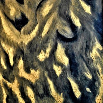 Painting titled "'NIGHT FIRE'  2010" by Manuel Santiago, Original Artwork, Oil Mounted on Wood Stretcher frame