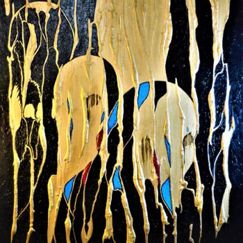 Картина под названием "'FUSION'  2007" - Manuel Santiago, Подлинное произведение искусства, Масло Установлен на Деревянная р…