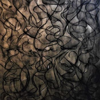 Картина под названием "'ANGUSTIAS'  2009" - Manuel Santiago, Подлинное произведение искусства, Масло Установлен на Деревянна…