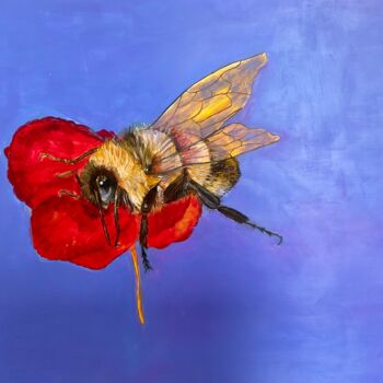 Painting titled "L’abeille" by Valerie Laubie, Original Artwork, Acrylic