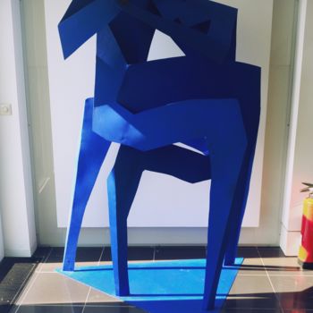 Sculpture intitulée "blaue-skulptur.jpg" par Manuela Amann, Œuvre d'art originale, Métaux
