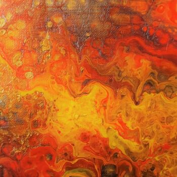Peinture intitulée "Feuermeer" par Manu B., Œuvre d'art originale, Acrylique